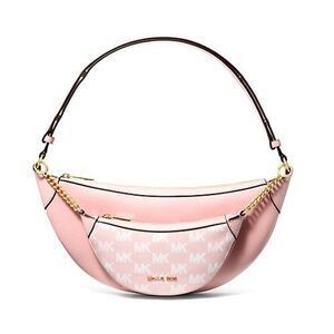 New Michael Kors Hollis Medium 2-in-1 Shoulder bag Leather & Logo Powder Blush